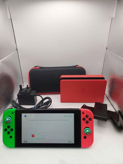 Nintendo Switch 32GB with Mixed Joycons(loose) includes Red Mario Dock and Charger
