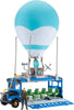 Fortnite Battle Deluxe-Features Inflatable Balloon with Lights & Sounds, Rolling Wheels on Bus-Includes 4 Inch Recruit