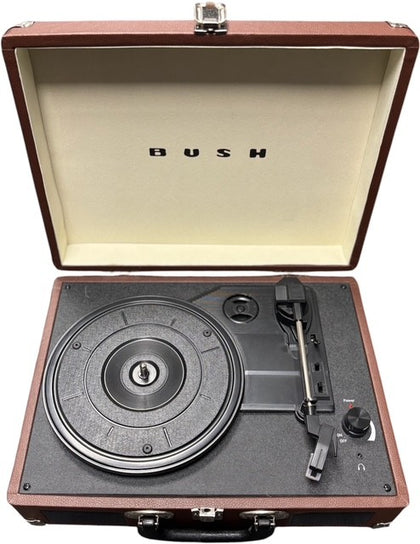 Bush Classic Portable Turntable Vinyl Record Player - Brown *Store Collection Only*