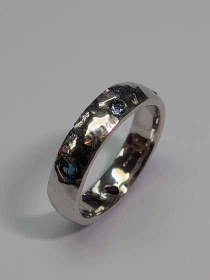 Platinum Ring With Hammered Finnish