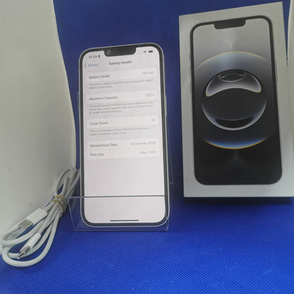 Apple iPhone 16e 128GB White, Unlocked Boxed with charger 100% Battery Health and 14 cycle copunt