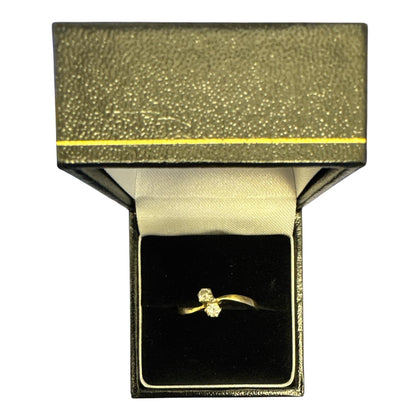 9K Yellow Gold Dual Stone Ring , 2.4G, XRF tested