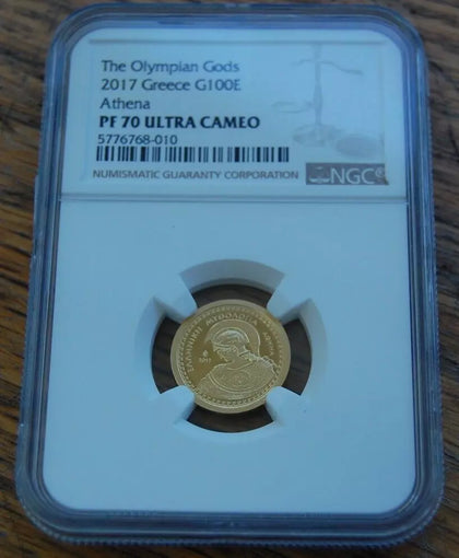 2017 - The Olympian Gods - Athena - Greece G100E PF70 Ultra Cameo 100 Euro coin