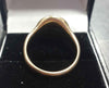 18CT - Yellow Gold Engraved Signet ring - 12.4g - size P