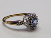 9CT GOLD DIAMOND & BLUE STONE RING SIZE N 1.77G PRESTON STORE