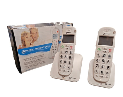 Geemarc Amplidect 260-2 Amplified Cordless Telephone Twin-pack**Boxed** COLLECTION ONLY