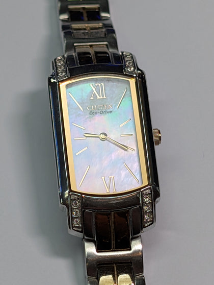 LADIES CITIZEN ECO DRIVE WATCH MOTHER OF PEARL FACE PRESTON STORE