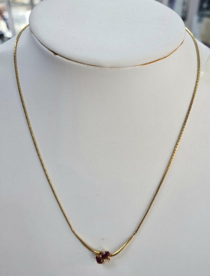 18ct Gold Diamond and Ruby Necklace 16