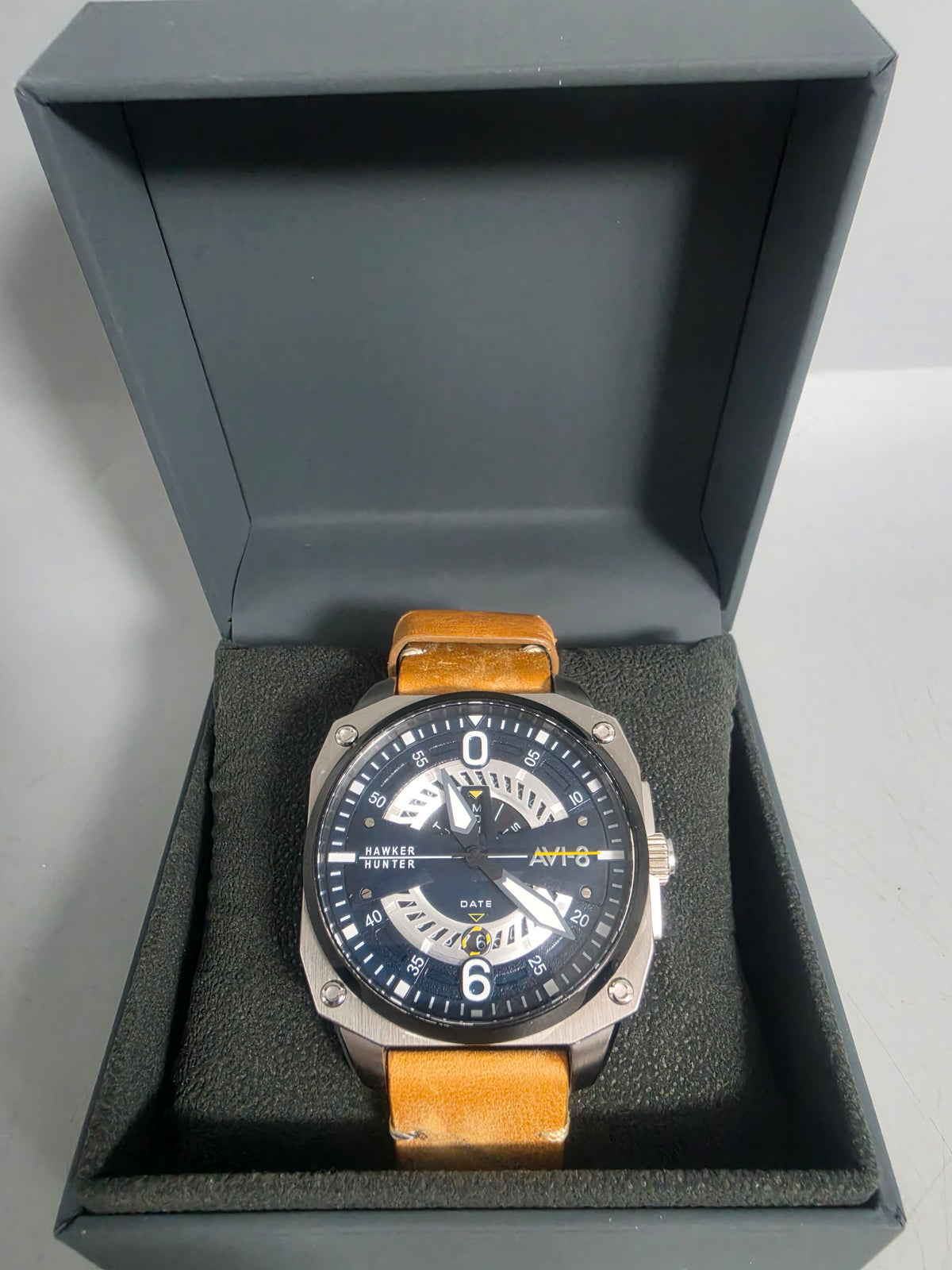 AVI-8 Hawker Hunter Atlas Dual Time Chronograph Jet Black Men's