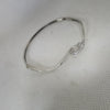 9K White Gold Bangle CZ Stones, 6.10Grams Total, 375 Hallmarked & Tested, Width: 2.5", Boxed