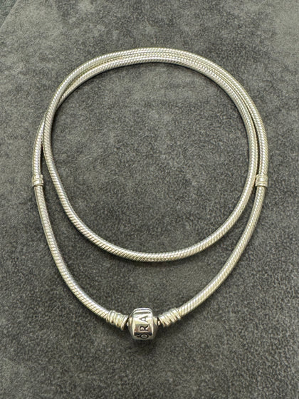 Pandora Moments Snake Chain Pattern Sterling Silver Necklace