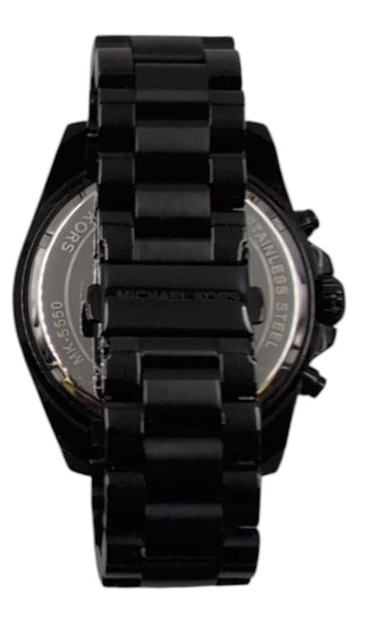 Michael Kors Bradshaw MK-5550 All-Black Stainless Steel Unisex Chronograph Watch