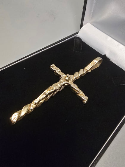 9ct Gold Cross Pendant 375 37.4G 4'' in Length