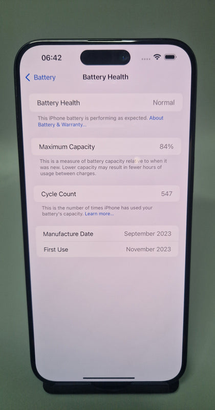 Apple iPhone 15 Pro Max 256GB Black Titanium, Unlocked C 84% battery