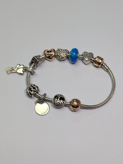 Pandora Bracelet With 10 Charms