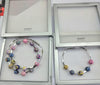 SWatch Bijoux Silver Tone Necklace + Bracelet In Multicolour Beads.