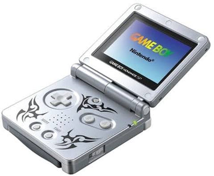 Nintendo Game Boy Advance SP AGS-001 Console, Tribal Silver with 3 games