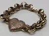 9CT GOLD BABY BELCHER BRACELET WITH LARGE HEART 12.98G PRESTON STORE