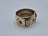 Vintage 9ct Yellow Gold Buckle Ring Star Set - Size V - 12.2 Grams