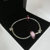 Pandora Bracelet with 3 Charms, Hallmarked 925 ALE, 27.22G (8" Length)