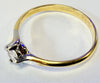 18ct yellow gold solitaire and diamond ring size O 1/2