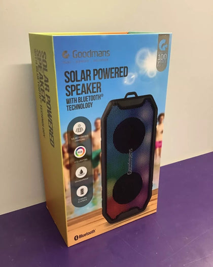 **SEALED** Goodmans Solar Powered Bluetooth Speaker.