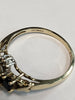 9CT Yellow Gold Ring with Blue & Clear Stones - Size P - 2.13g total