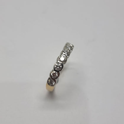 18ct Gold 0.49ct Diamond Half Eternity Style Ring - Size P - RRP £1780.