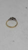 8ct Yellow & White Gold Ladies Ring With Black & Clear Stones (Not Dia) - Size L - 2.15 Grams