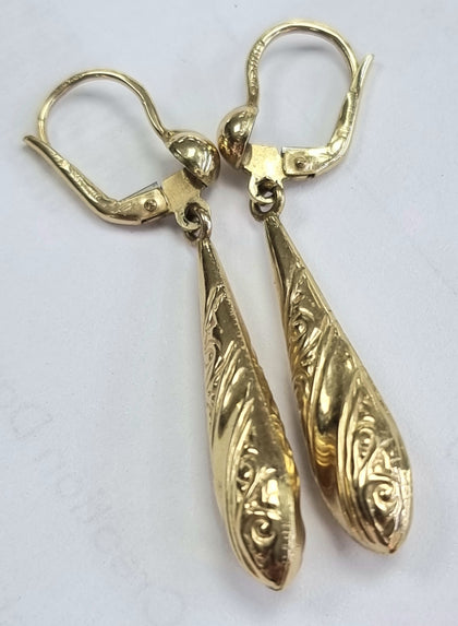 9ct Yellow Gold Teardrop Earrings