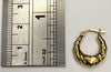 9ct Gold Heart Patterned Hoop Earrings
