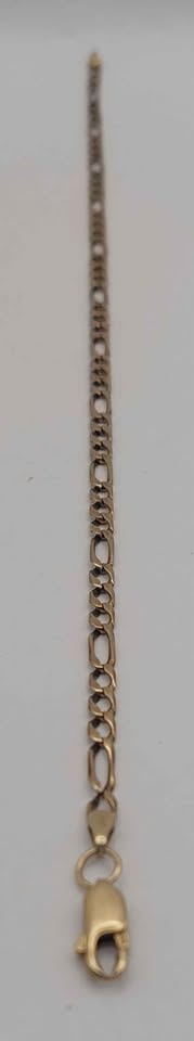 9ct 375 Figaro style 3-1 bracelet 4.25g Boxed 10