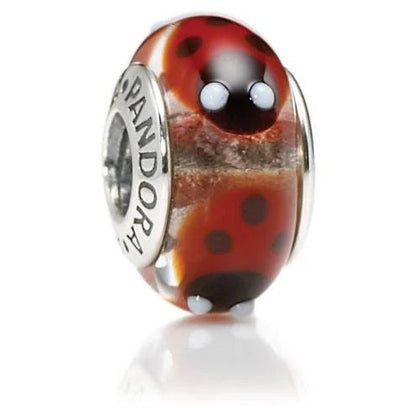 Pandora Red Ladybug Murano Glass Charm