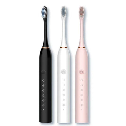 X-3 Sonic Electric Toothbrush for Adults and Kids With Soft Duponts Bursh Heads USB Rechargeable 6.