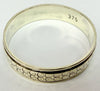 9ct white gold wedding band ring size O 1/2