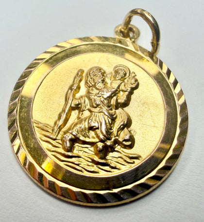 9ct yellow gold St Christopher pendant