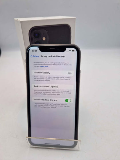 Apple Iphone 11 Mobile Phone- 64GB SSD - Black - Open Unlocked - Boxed (81% Battery)