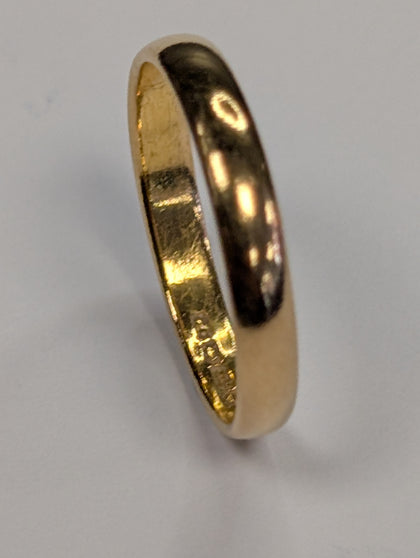 22ct gold wedding band ring size o