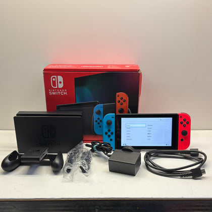 Nintendo Switch Console with Neon Red/ Neon Blue Joy Cons Boxed