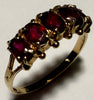 9CT Gold Ring with Pink Stones Size O 1/2