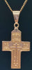 9ct yellow gold 3.4g chain with 14ct yellow gold 5.8g orthodox cross pendant Boxed 18" hallmarked