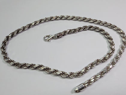 Heavy Silver Rope Chain 22