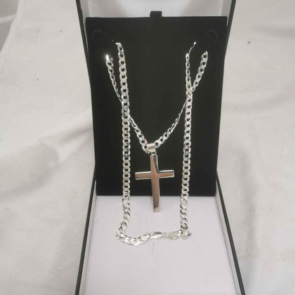 925 Sterling Silver Chain With Cross 23