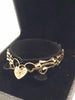 9ct Yellow Gold Gate-Like Bracelet With Heart Clasp - 6" Long - 5.81 Grams