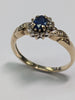 9ct Gold Diamond & Blue Stone Ring