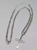 Silver Chain & Cross 24"