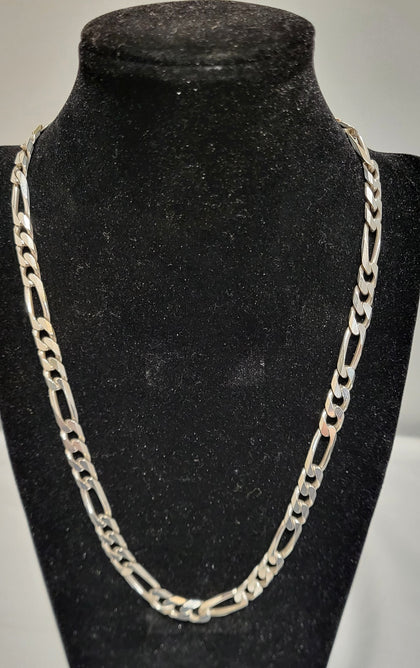 925 Silver Figaro Link Chain - 43.6G - 18