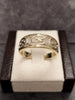9ct Yellow & White Gold Diamond set Celtic Design Band Ring Size - Z+1