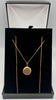 9CT ( 375 ) yellow gold chain with locket pendent 18'' length 6.8g boxed hallmarked