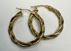 9ct Gold Twisted Patterned Hoop Earrings